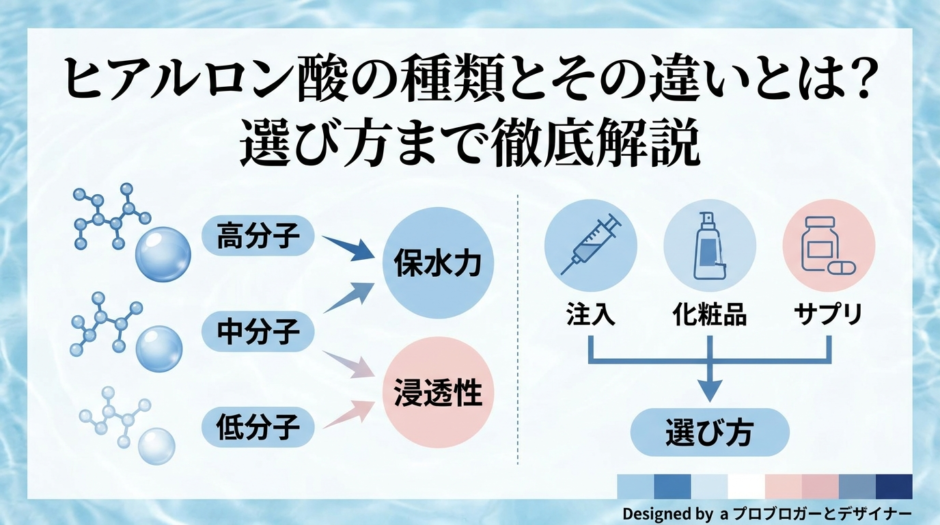ヒアルロン酸の種類とその違いとは？選び方まで徹底解説