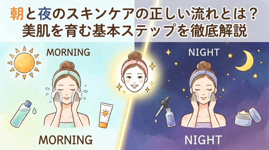 朝と夜のスキンケアの正しい流れとは？美肌を育む基本ステップを徹底解説