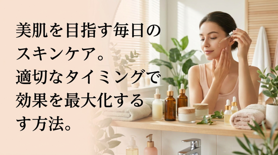 美肌を目指す毎日のスキンケア。適切なタイミングで効果を最大化する方法。