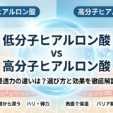 低分子ヒアルロン酸と高分子ヒアルロン酸、浸透力の違いは？選び方と効果を徹底解説
