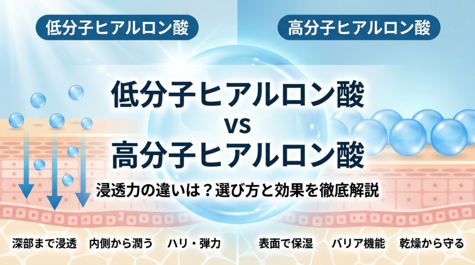 低分子ヒアルロン酸と高分子ヒアルロン酸、浸透力の違いは？選び方と効果を徹底解説