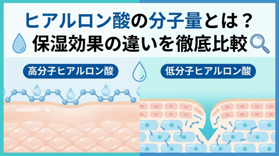 ヒアルロン酸の分子量とは？保湿効果の違いを徹底比較。
