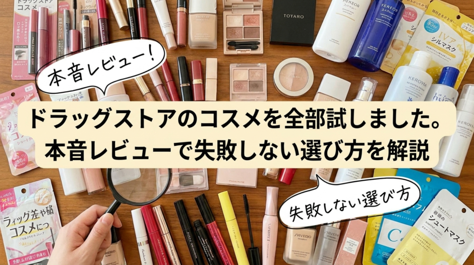 ドラッグストアのコスメを全部試しました。本音レビューで失敗しない選び方を解説