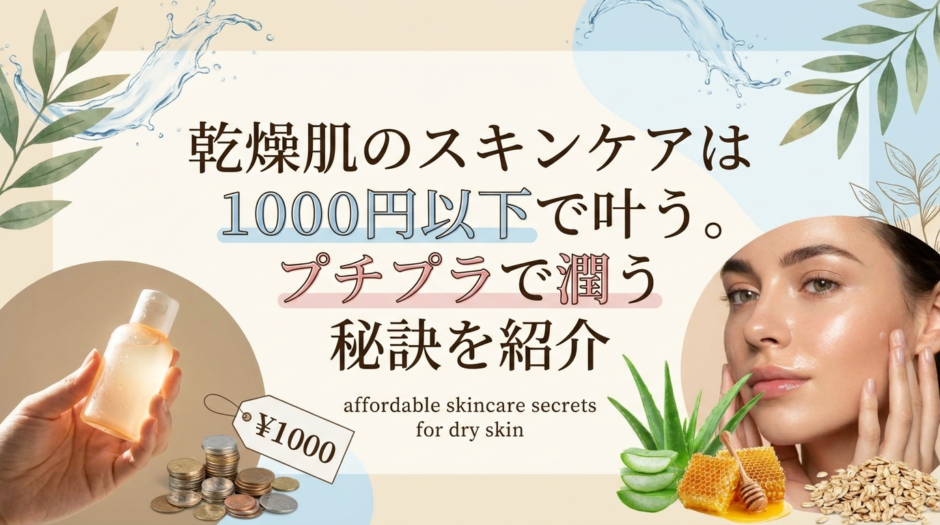 乾燥肌のスキンケアは1000円以下で叶う。プチプラで潤う秘訣を紹介